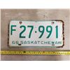Image 1 : 1966 Saskatchewan license plate