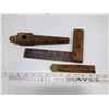 Image 3 : Vintage Wood + Brass Tools, 1 “Stanley” Square, 1 “Lufkin” 24 inches