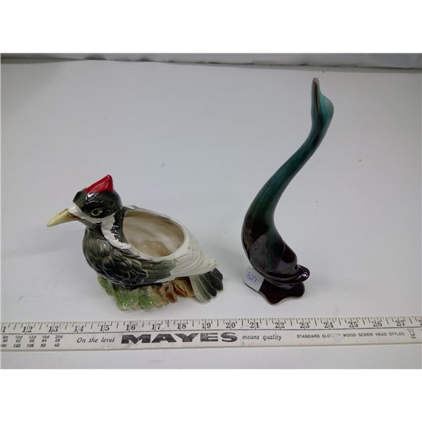 E.O Brody Co. #05039 Japan Wood Pecker Ceramic Pottery, Swan made in Japan