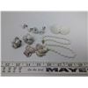 Image 1 : Vintage White Jewelry, Glass Bead Necklace, Broach, 3 Sets Screw Back Earrings + 1 Set Clip