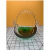 Image 2 : VINTAGE SIGNED CHALET ART GLASS BASKET