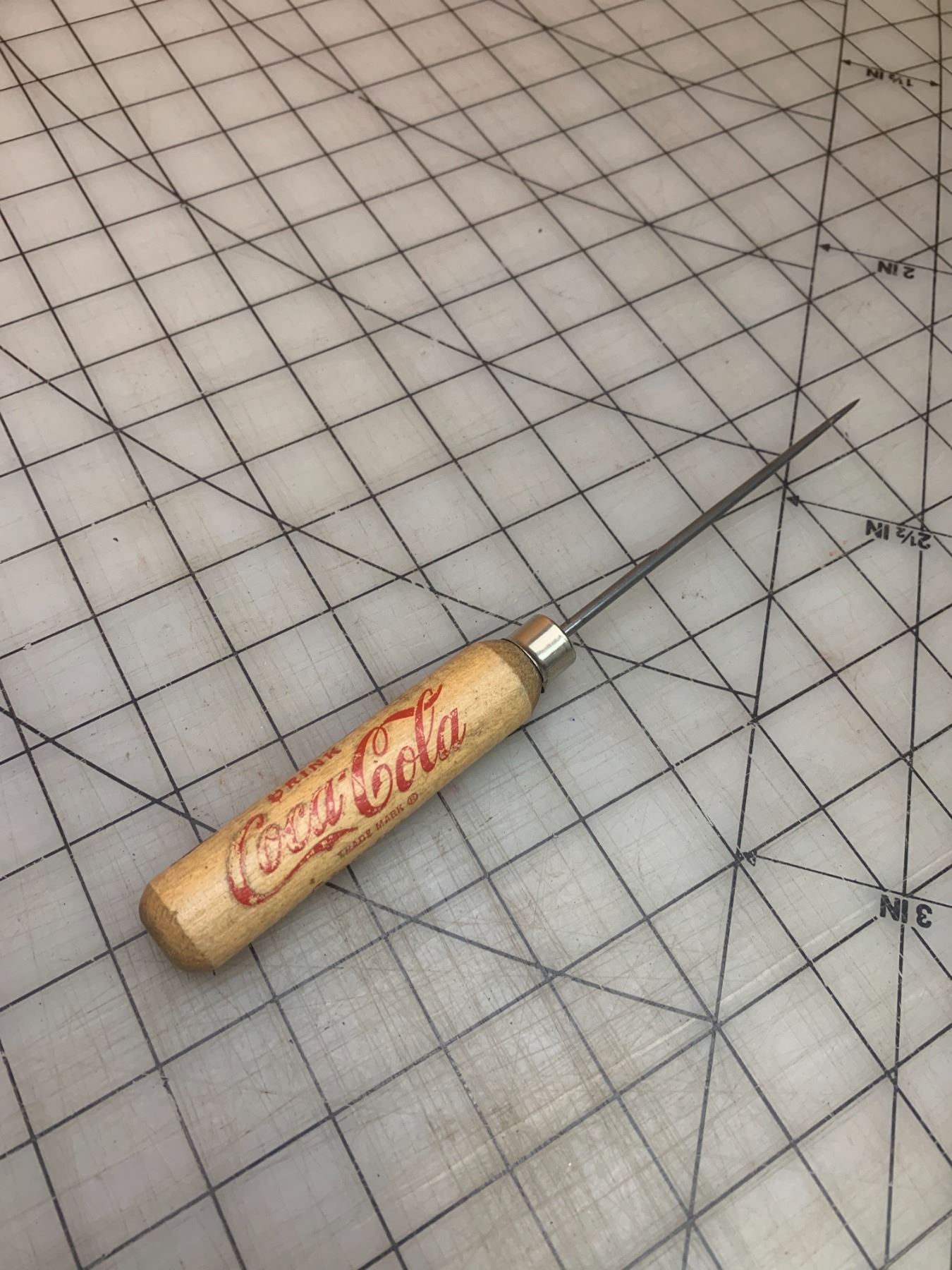 thumbnail image 2 of Vintage-Style Coca-Cola Advertising Ice Pick With Wood Handle – Antique Finish 2 of 6