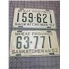 Image 1 : 1953 SASKATCHEWAN LICENCE PLATES REPAINTED