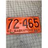 Image 1 : 1942 SASKATCHEWAN LICENCE PLATE REPAINTED