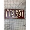 Image 1 : 1930 SASKATCHEWAN LICENCE PLATE SUPERB CONDITION