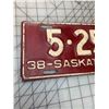 Image 2 : 1938 SASKATCHEWAN LICENCE PLATE