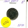 Image 2 : 1947 "DOT" 5 Cent Coin