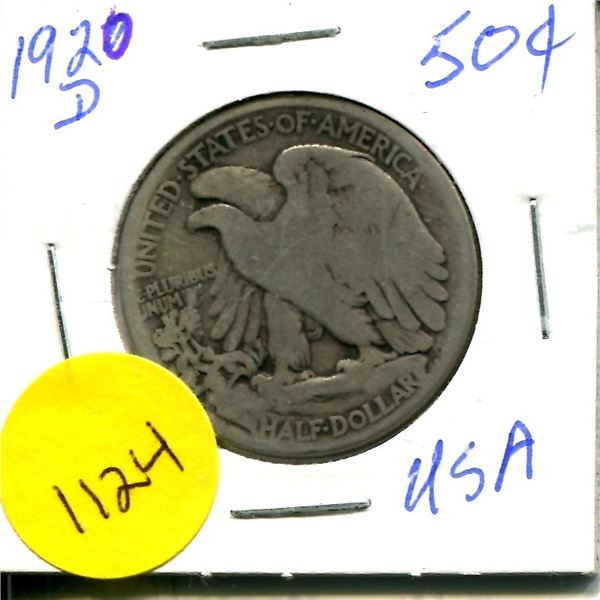1920 -D- US 50 Cent Coin