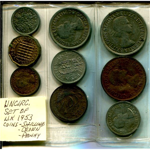 1953 - 9 UNC - Original Package - UK Coin Set