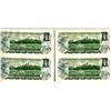 Image 2 : 4x 2 Pair Uncut UNC $1 Bills - Ser. # End 644 and 966 - 2,000 Apart