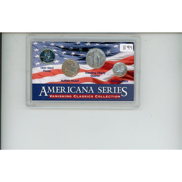 U.S. Americana Series: Vanishing Classics Collection of 1943 Steel Cent, Buffalo Nickel, Silver Stan