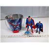 Image 1 : 2 Superman Figures & New Superman Collectable Pail