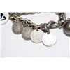 Image 2 : Silver Coin Bracelet With Sterling FOB