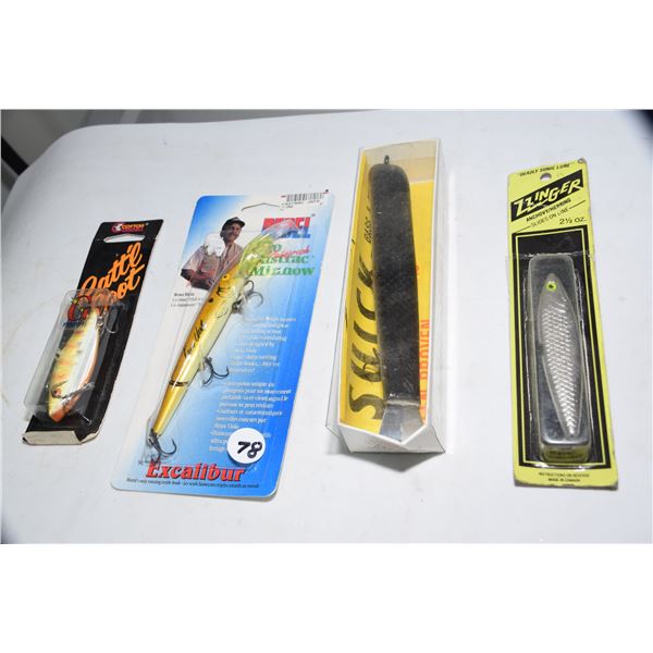 4 NOS Fishing Lures