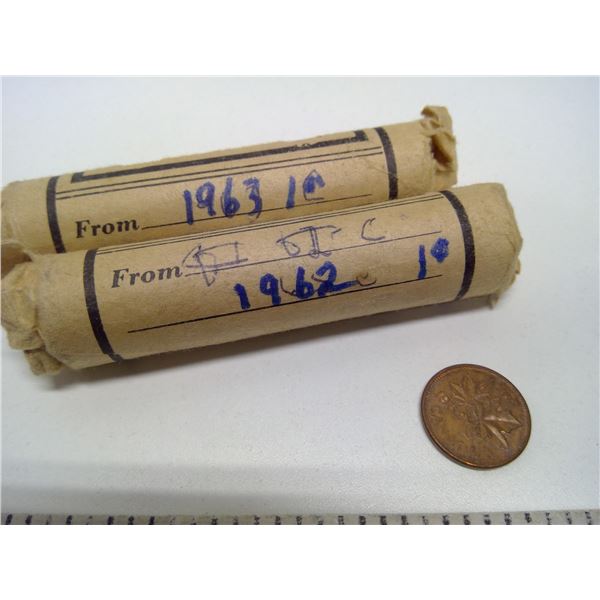 2 rolls of pennies 1962 & 1963