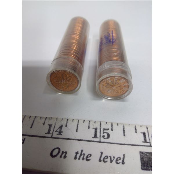 2 rolls of pennies 1964 & 1965