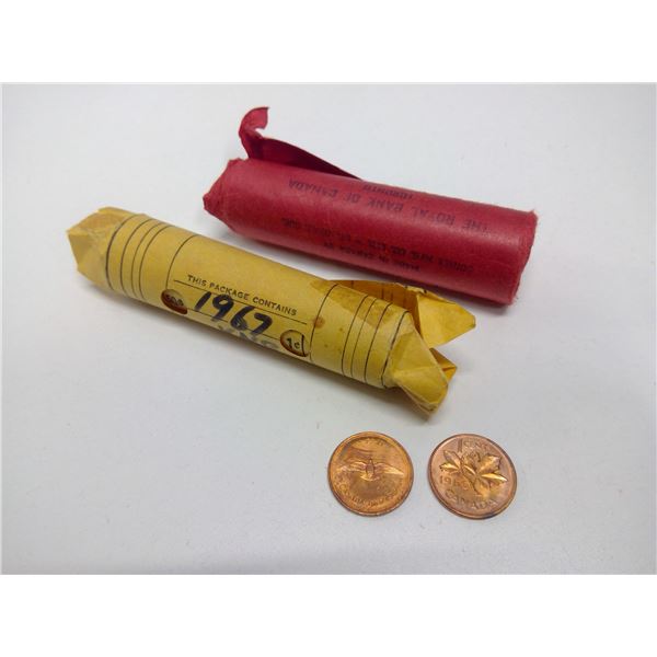 2 rolls of pennies 1966 & 1967