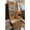 Image 7 : Unique Wooden Wardrobe w/ Mirror - 19x38x72H"