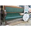 Image 1 : Green Padded Wood Bench w/Footrest