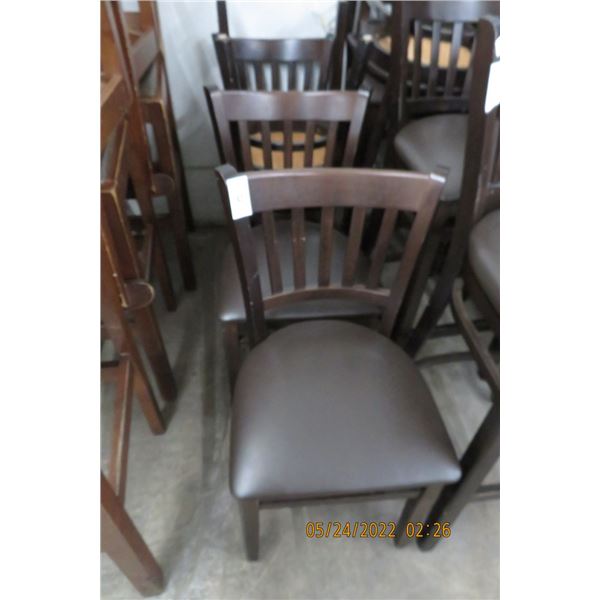 11-Mocha Padded Slat Back Dining Chairs - 11 X $