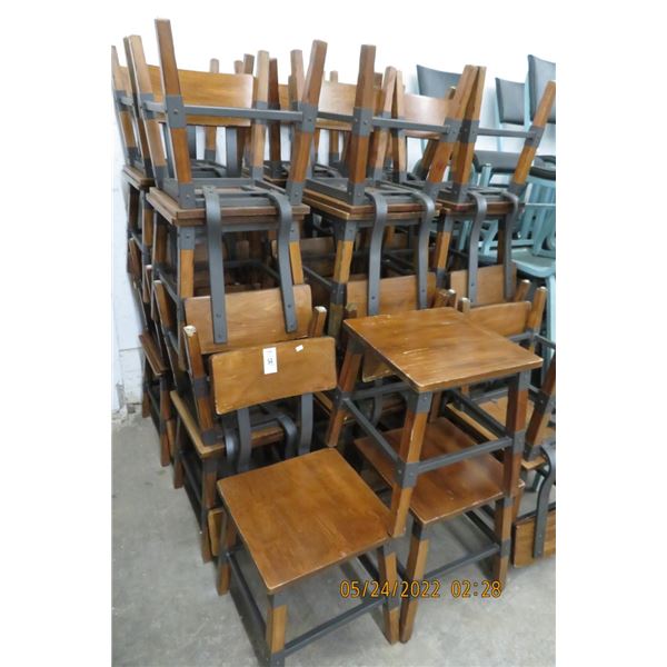 28-Metal/Wood Dining Chairs - 28 X $