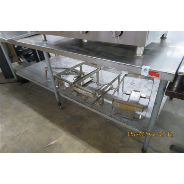 S/S Rolling 4' x 8' Table w/Undershelf