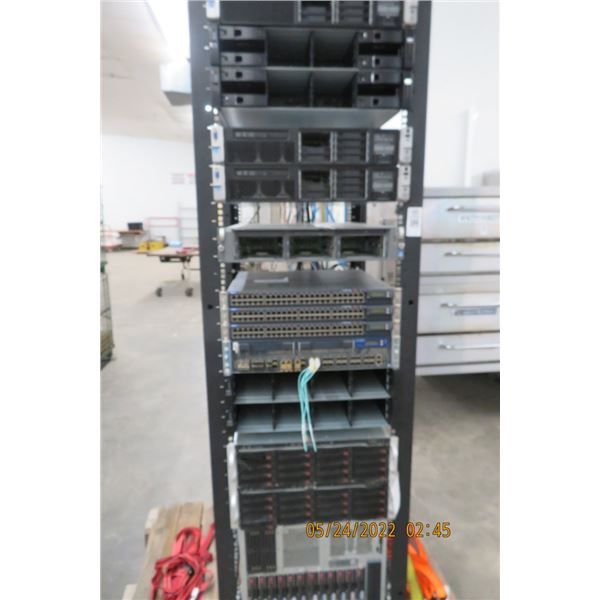 Server Rack w/HP & Compaq Servers/Accessories