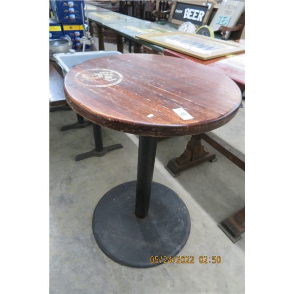 Oak Round High Bar Table