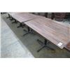 Image 1 : 6-FG Oak Style Pedestal Dining Tables - 6 X $