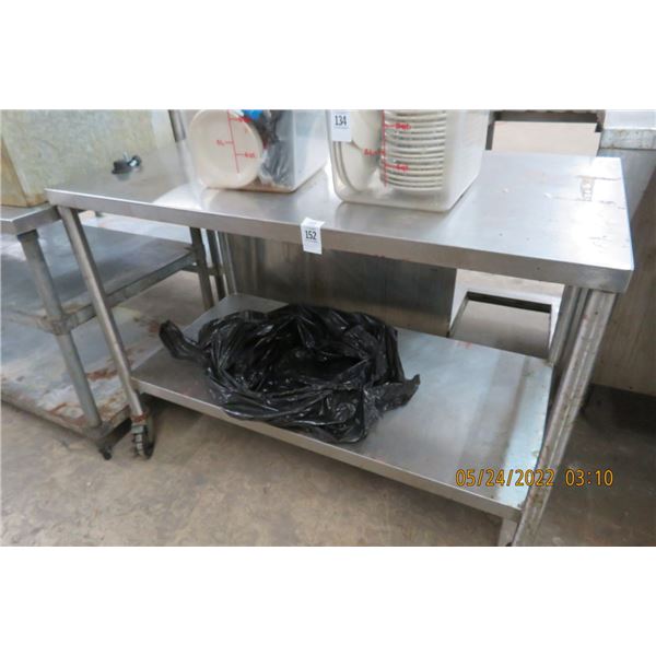 S/S Rolling 4' Table w/Undershelf