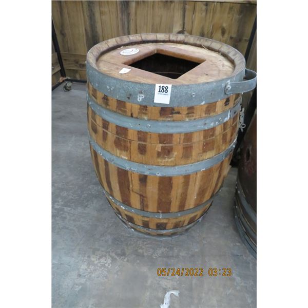 Medium Whiskey Barrel w/Cut Out