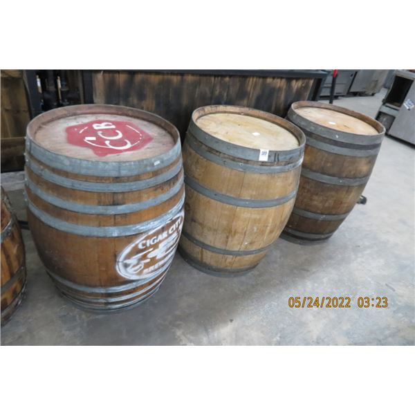 3-Large Whiskey Barrels - 3 X $