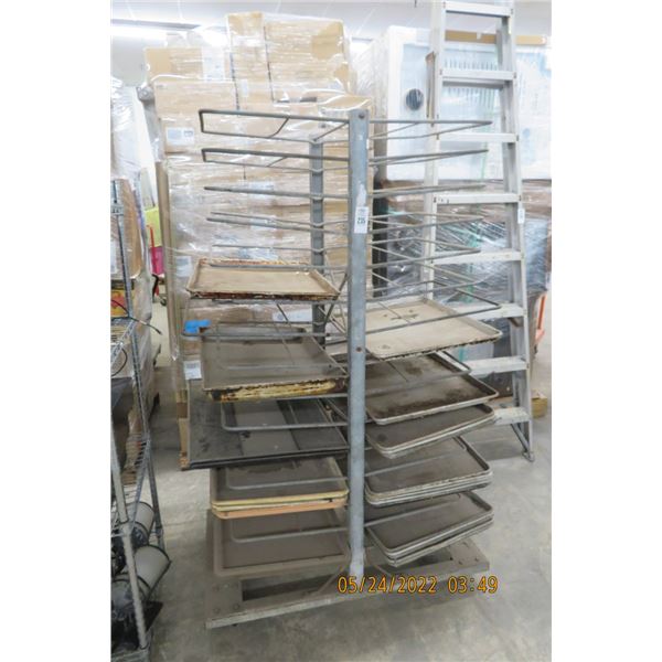 Tray Cart w/17 Sheet Pans