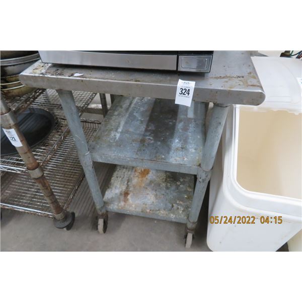 S/S 18" x 18" Rolling Table w/Undershelf