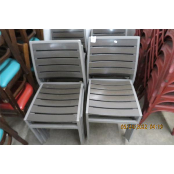 15-Alum. Slat Back Patio Chairs - 15 X $