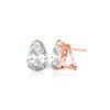 Genuine 10 ctw White Topaz Earrings 14KT Rose Gold - REF-50N7R
