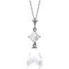 Genuine 5.5 ctw White Topaz Necklace 14KT White Gold - REF-22P2H