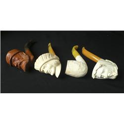 4 Carved Meerschaum pipes