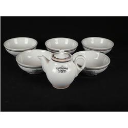 Rare Cheyenne Lodge restaurant ware, 5 bowls & individual teapot