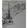 Image 1 : Lyman Byxbe (1886-1980)  Ink, "Ranger's Cabin" image size 3 5/8" x 4 3/8", pencil signed