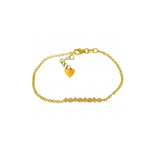 Genuine 1.55 ctw Citrine Bracelet 14KT Yellow Gold - REF-55N3R