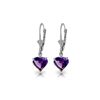 Image 1 : Genuine 3.25 ctw Amethyst Earrings 14KT White Gold - REF-29X2M