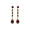 Image 1 : Genuine 8.6 ctw Garnet Earrings 14KT Yellow Gold - REF-43K3V