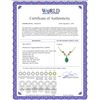 Image 2 : Genuine 1.02 ctw Emerald & Diamond Necklace 14KT White Gold - REF-37H2X