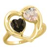 Image 1 : 1.91 CTW Diamond, Quartz & Morganite Ring 10K Yellow Gold - REF-26X5M