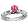 0.71 CTW Pink Topaz & Diamond Ring 14K White Gold - REF-53N2Y