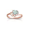 Genuine 0.97 ctw Aquamarine & Diamond Ring 14KT Rose Gold - REF-32A3K
