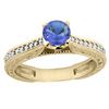 Image 1 : 0.74 CTW Tanzanite & Diamond Ring 14K Yellow Gold - REF-55X9M