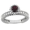 0.95 CTW Garnet & Diamond Ring 14K White Gold - REF-65M9A