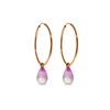 Image 1 : Genuine 4.5 ctw Pink Topaz Earrings 14KT Rose Gold - REF-26W2Y